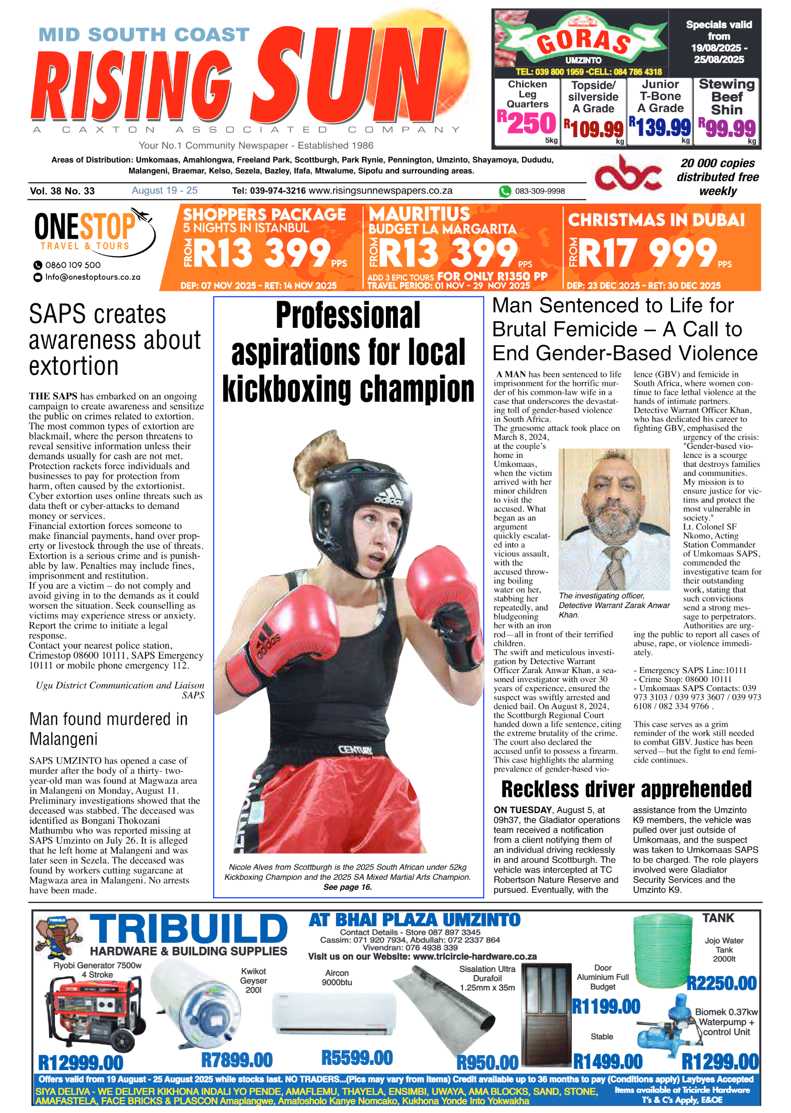 Mid South Coast Rising Sun E-Paper, August 19, 2025 page 1
