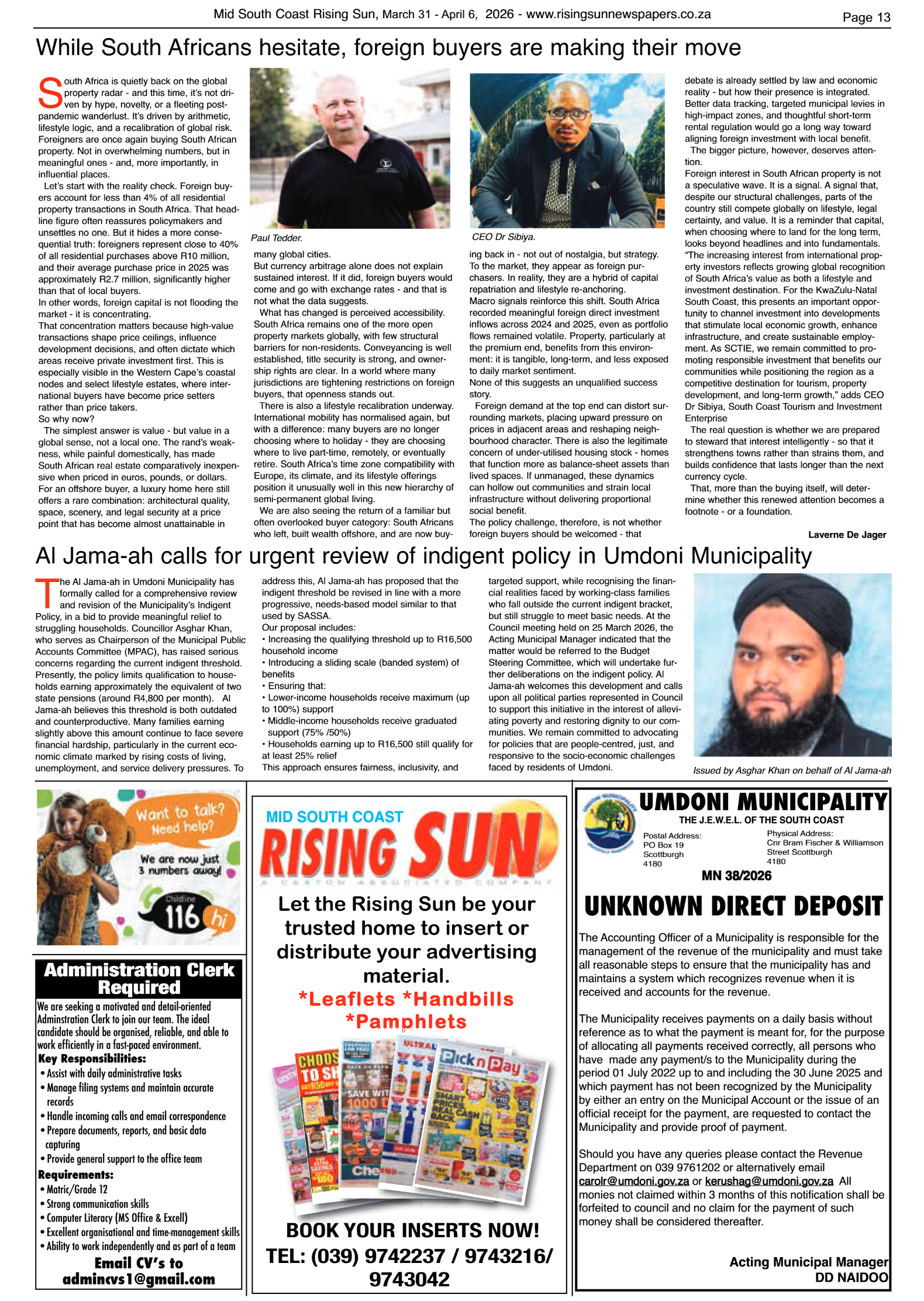 Mid South Coast Rising Sun E-Paper, March 31, 2026 page 13