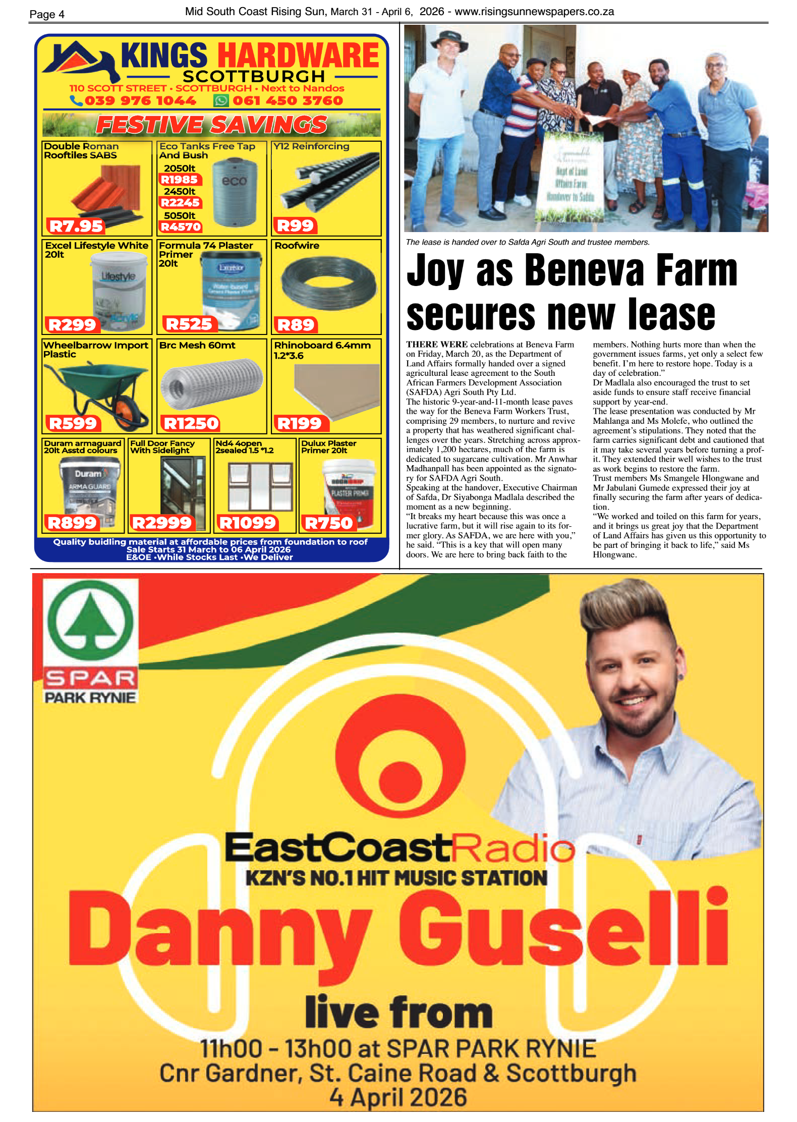 Mid South Coast Rising Sun E-Paper, March 31, 2026 page 4