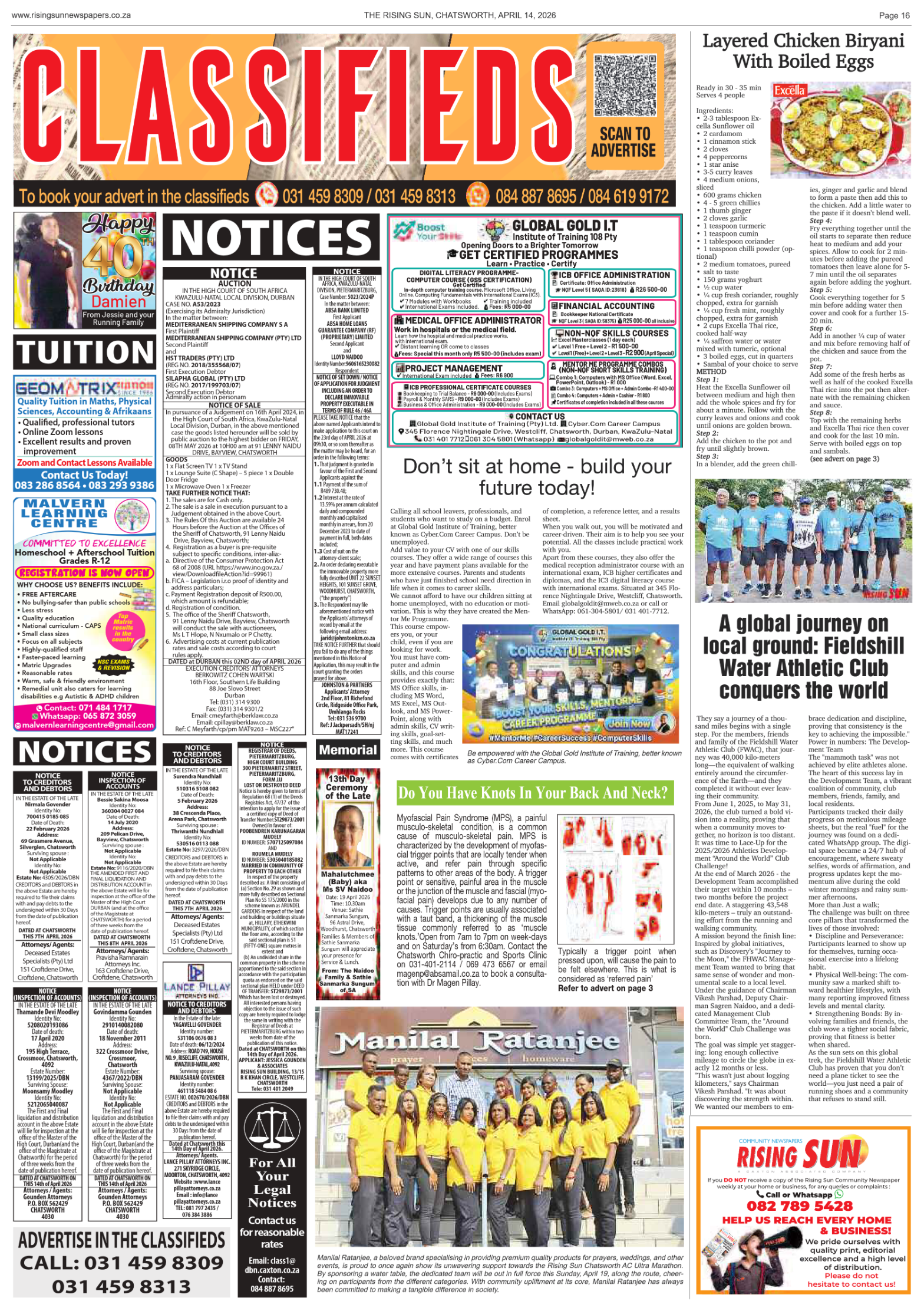 Rising Sun Chatsworth E-Paper, April 14, 2026 page 18