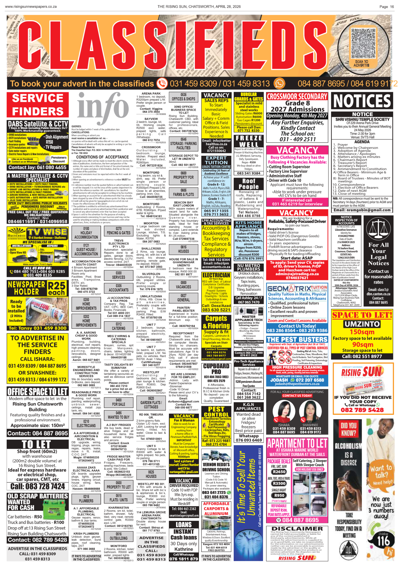 Rising Sun Chatsworth E-Paper, April 28, 2026 page 18