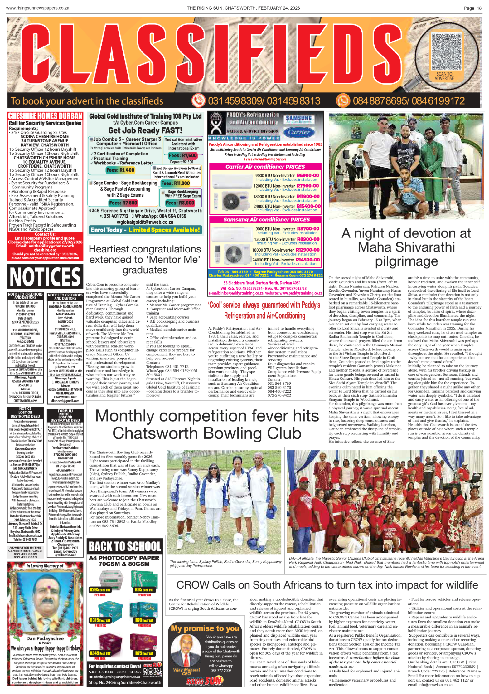 Rising Sun Chatsworth E-Paper, February 24, 2026 page 20