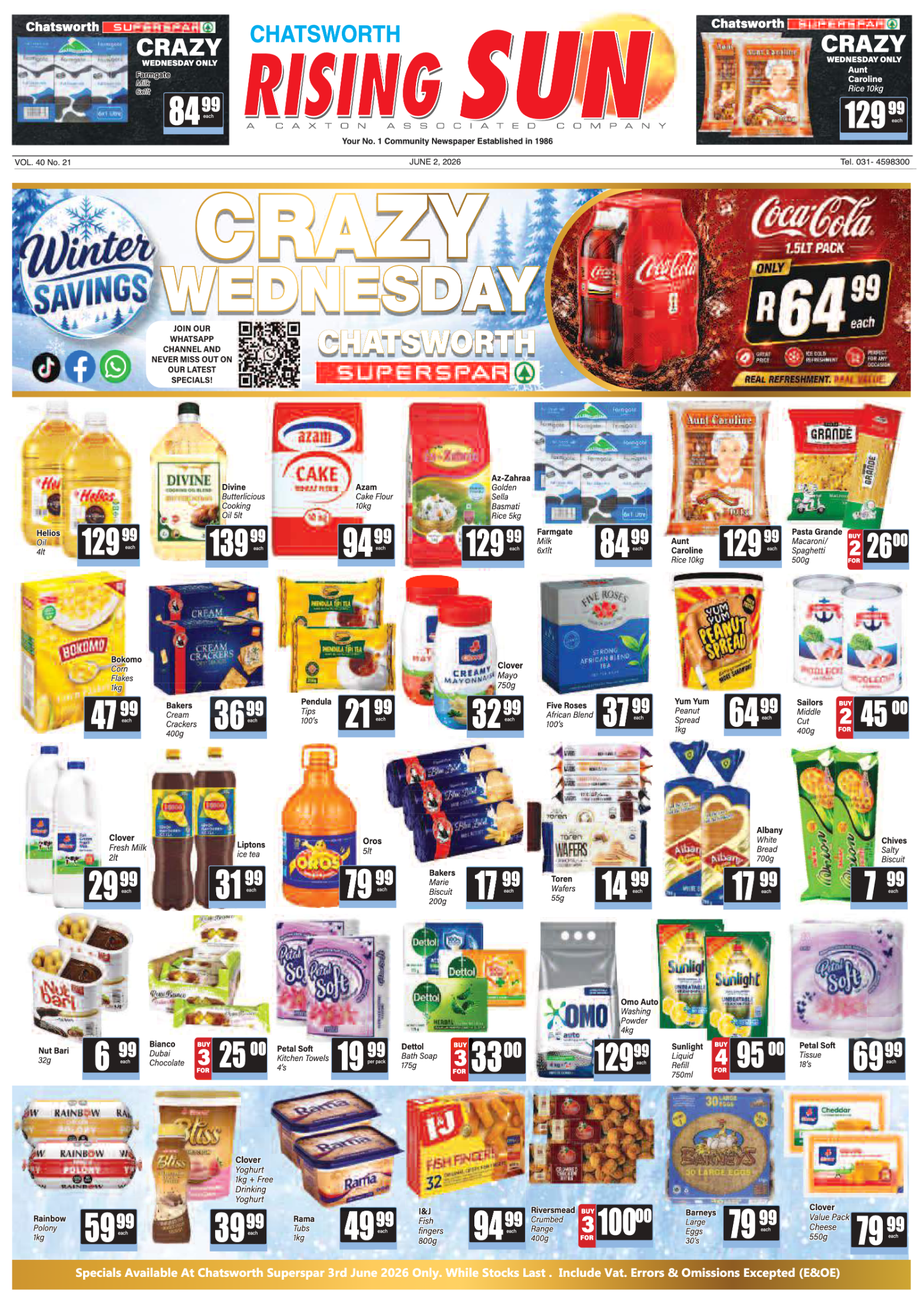 Rising Sun Chatsworth E-Paper, June 2, 2026 page 1