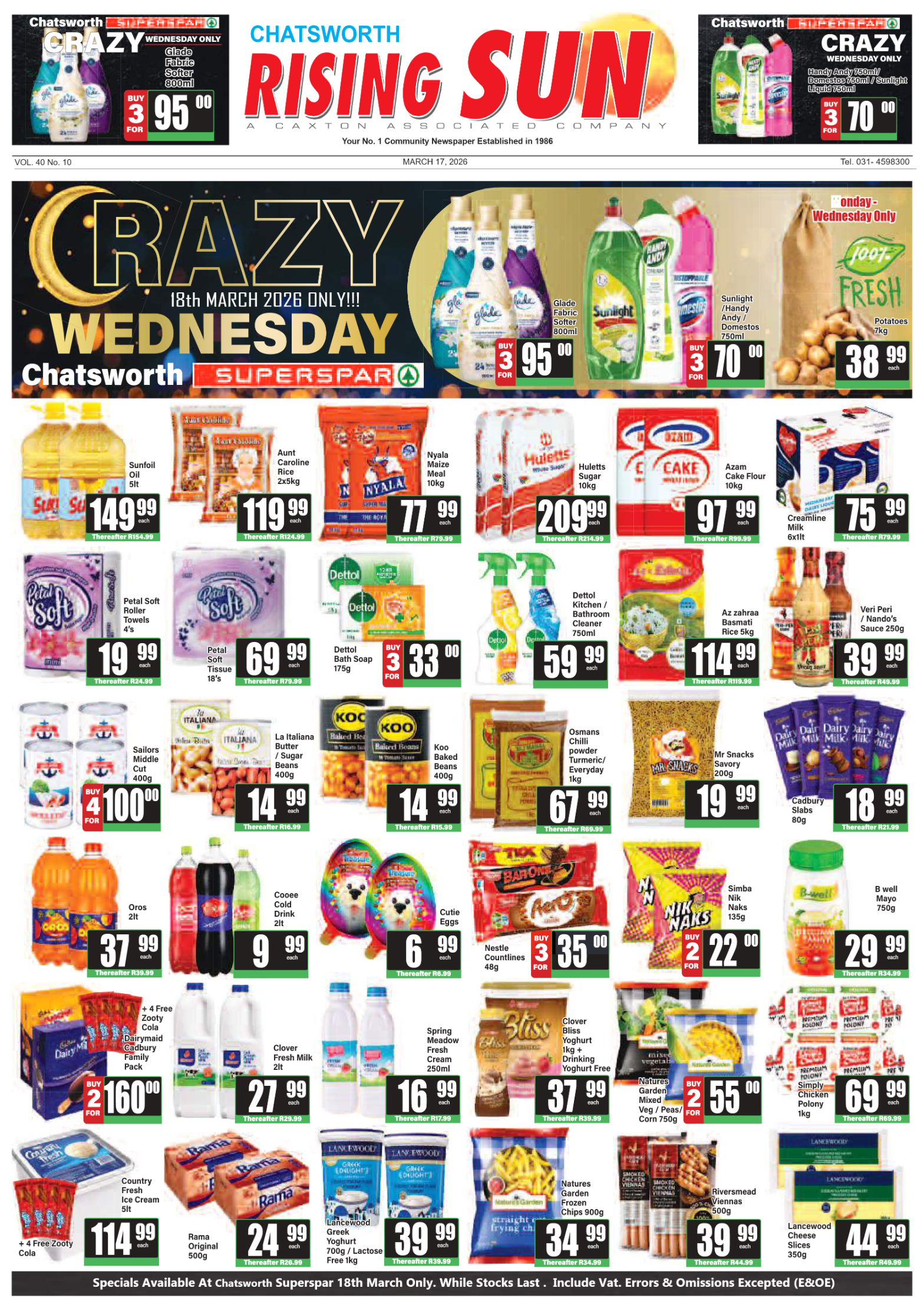Rising Sun Chatsworth E-Paper, March 17, 2026 page 1