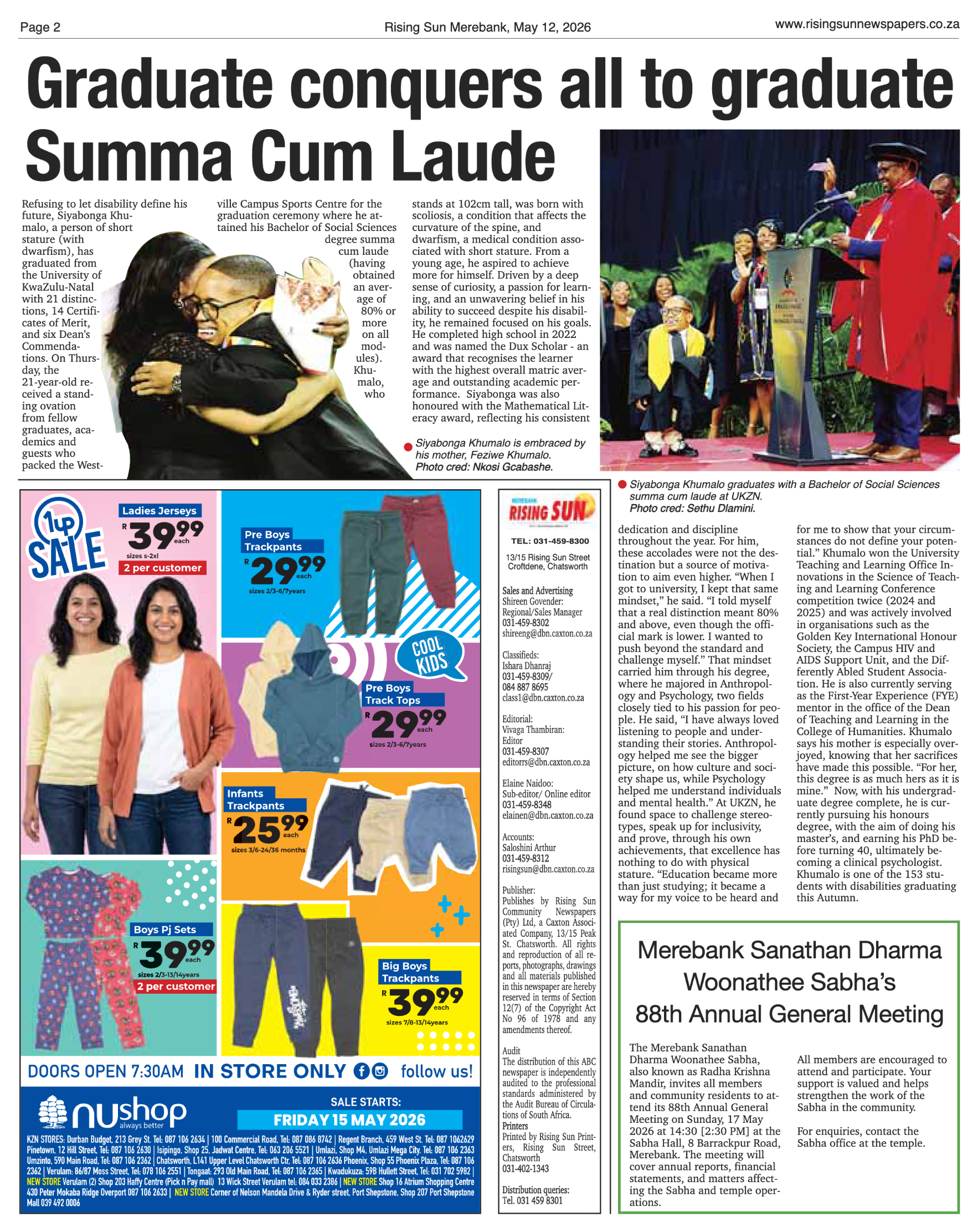 Rising Sun Merebank E-Paper, May 12, 2026 page 2