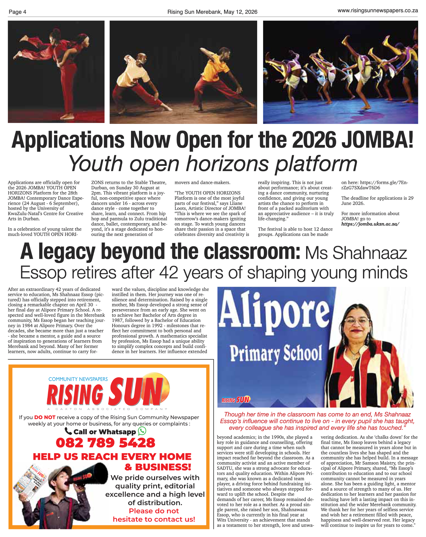 Rising Sun Merebank E-Paper, May 12, 2026 page 4