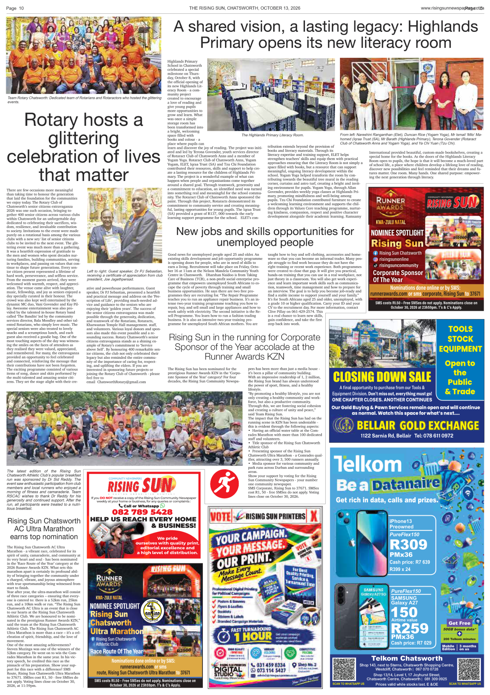 Sum Rismg Rising Sun Chatsworth E-Paper, October 13, 2026 | Rising Sun Newspapers