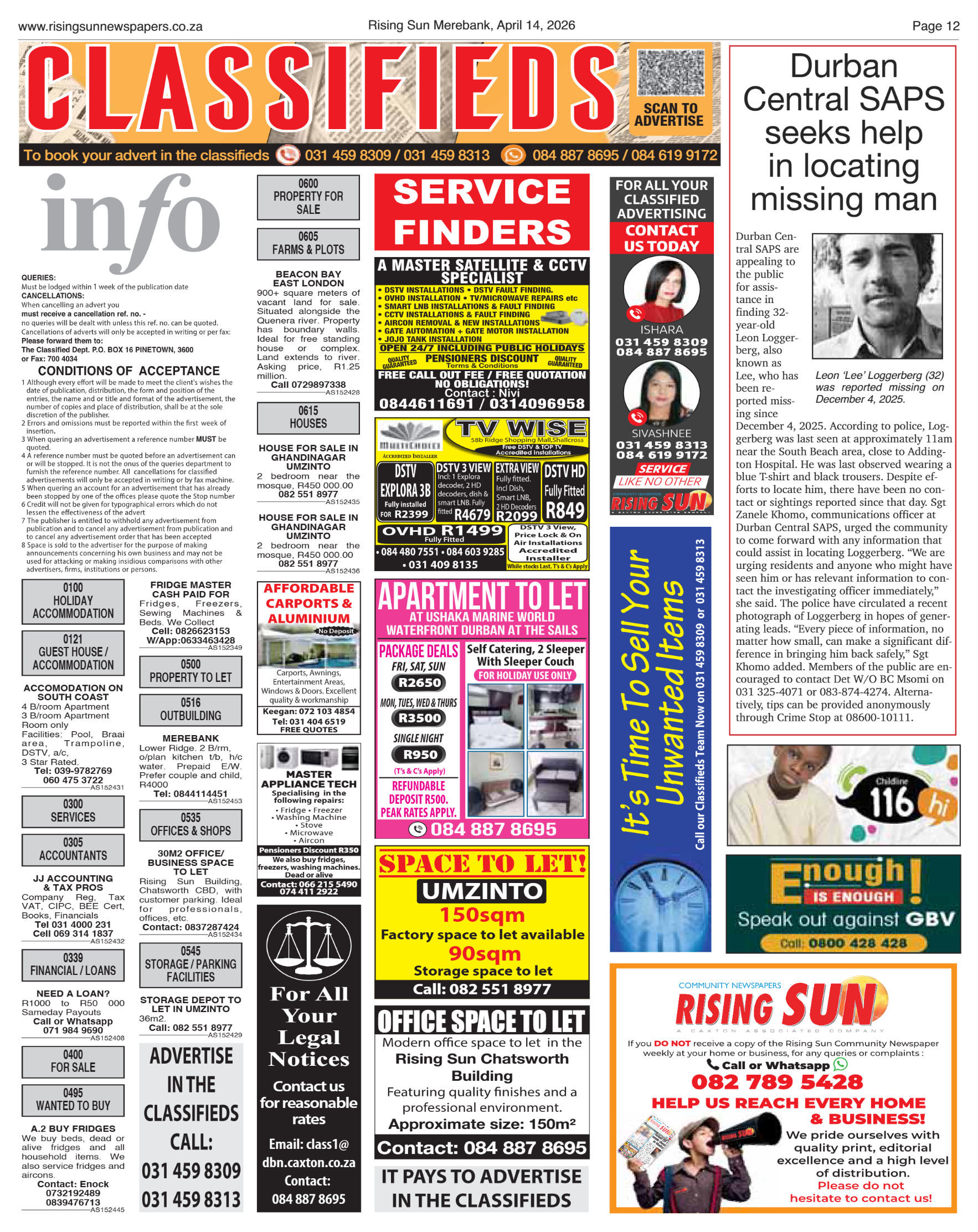 Rising Sun Merebank E-Paper, April 14, 2026 page 12