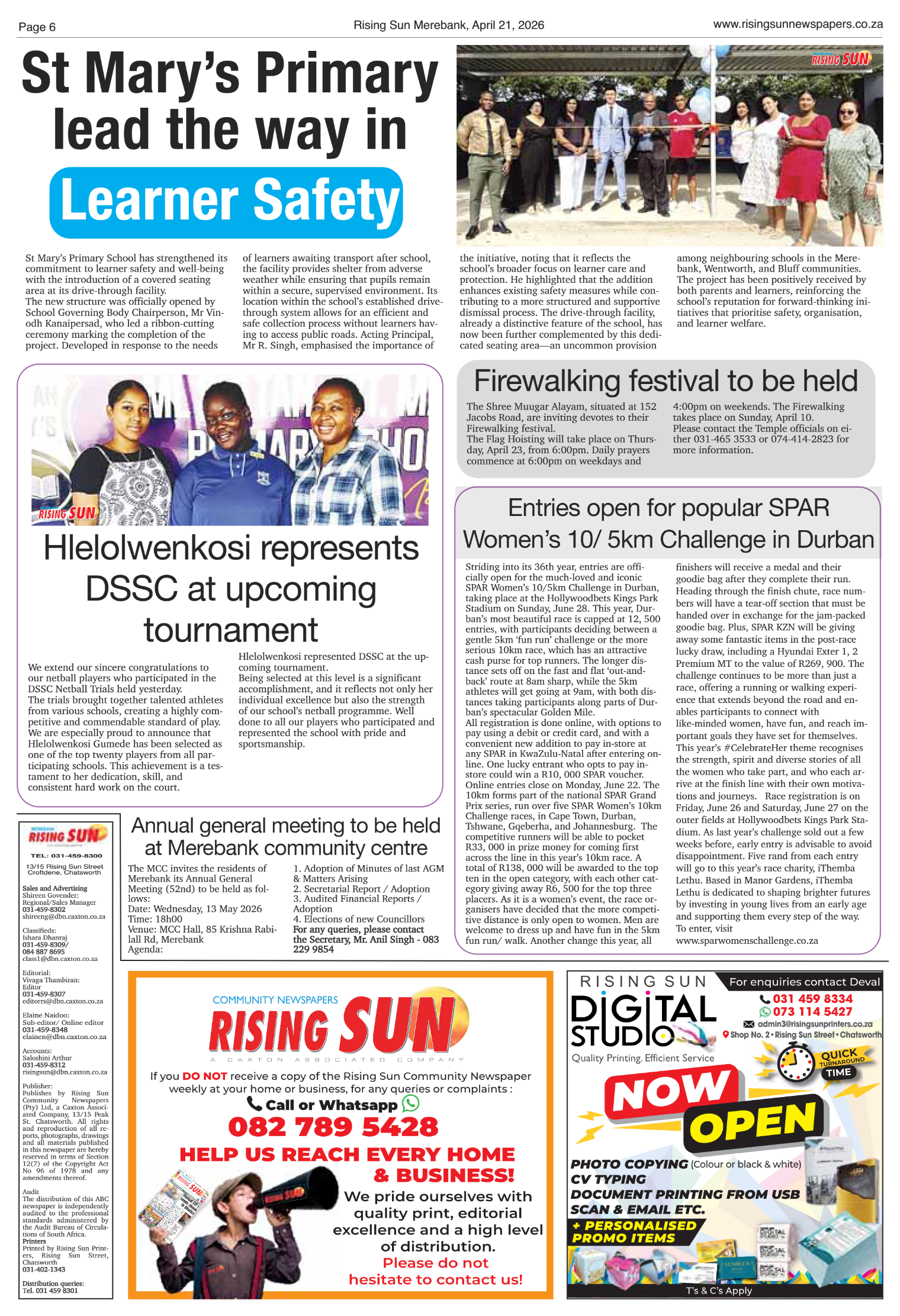Rising Sun Merebank E-Paper, April 21, 2026 page 6