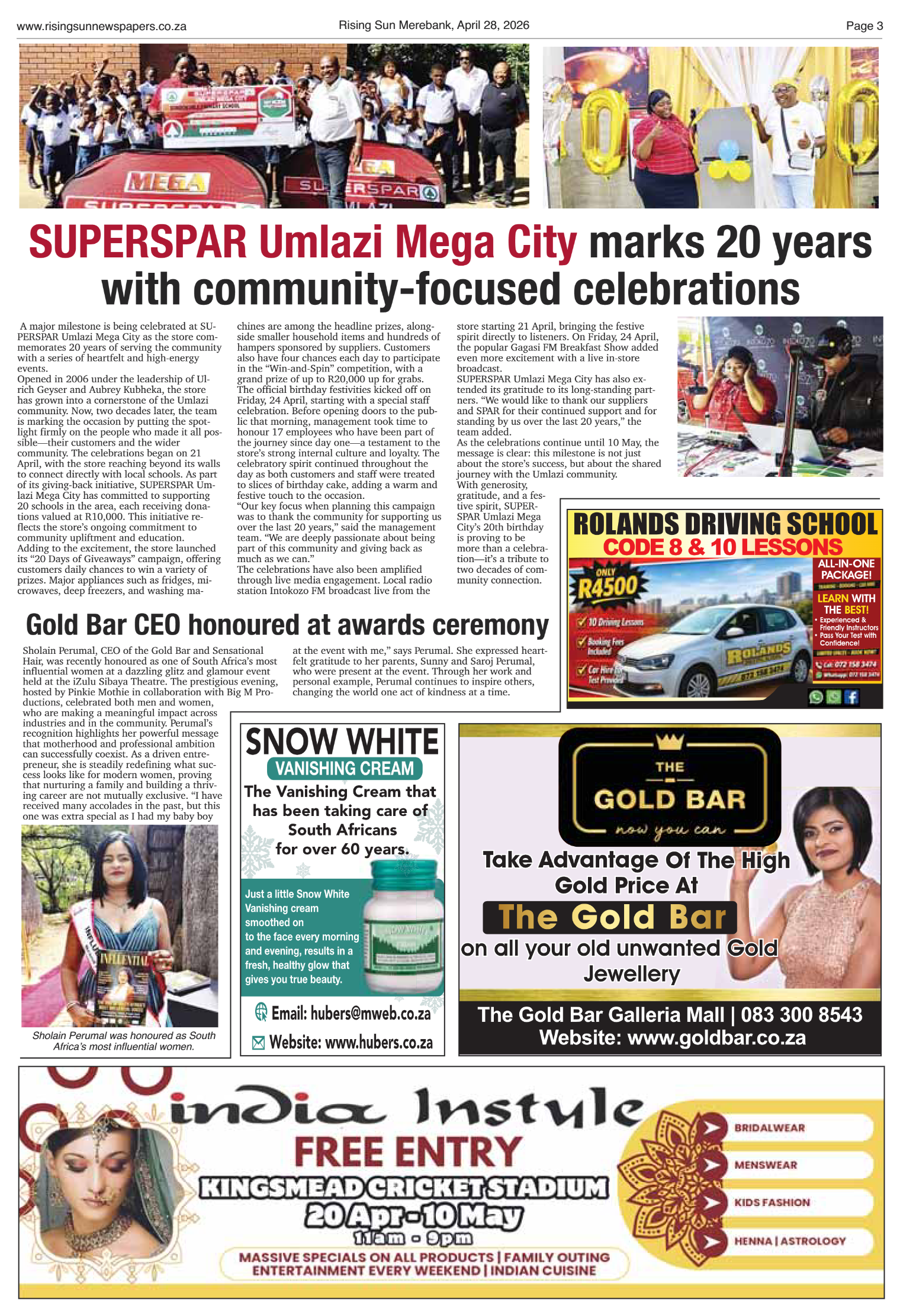 Rising Sun Merebank E-Paper, April 28, 2026 page 3