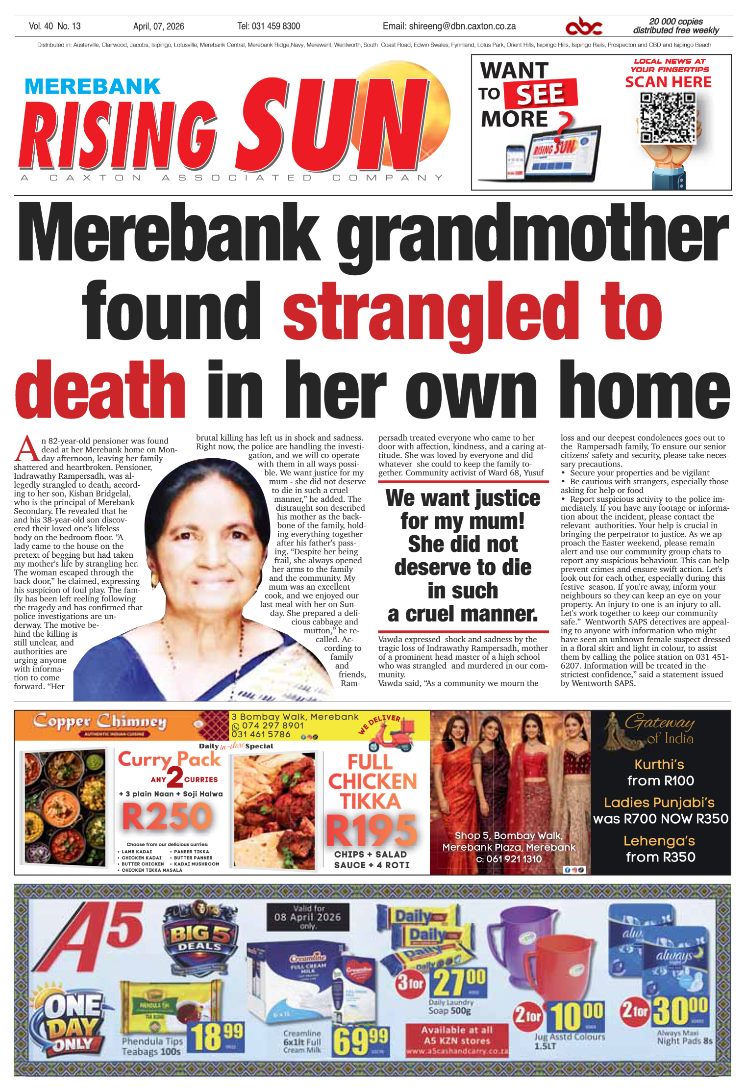 Rising Sun Merebank E-Paper, April 7, 2026 page 1