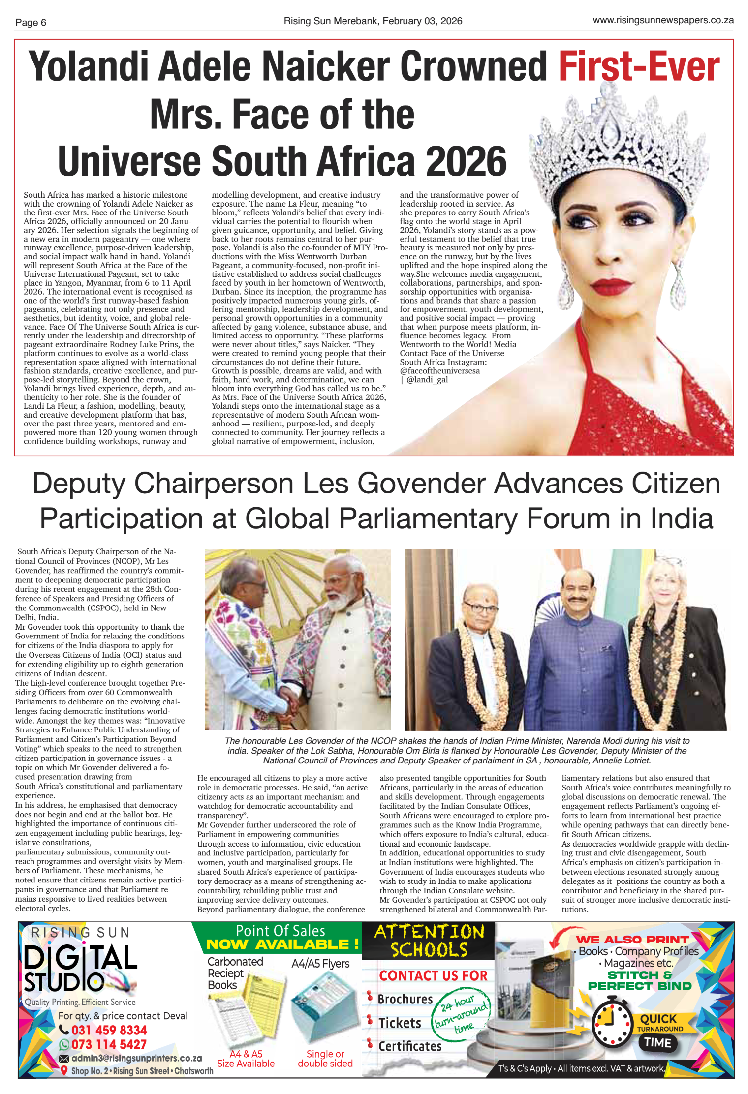 Rising Sun Merebank E-Paper, February 3, 2026 page 6