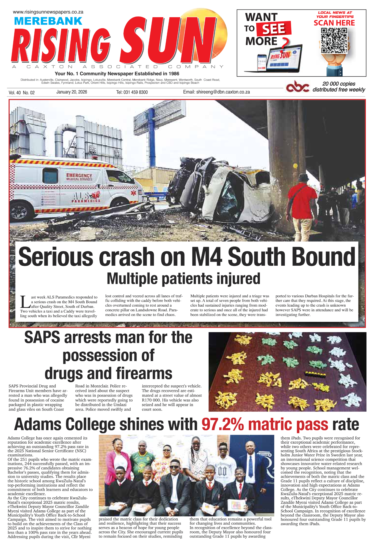 Rising Sun Merebank E-Paper, January 20, 2026 page 1