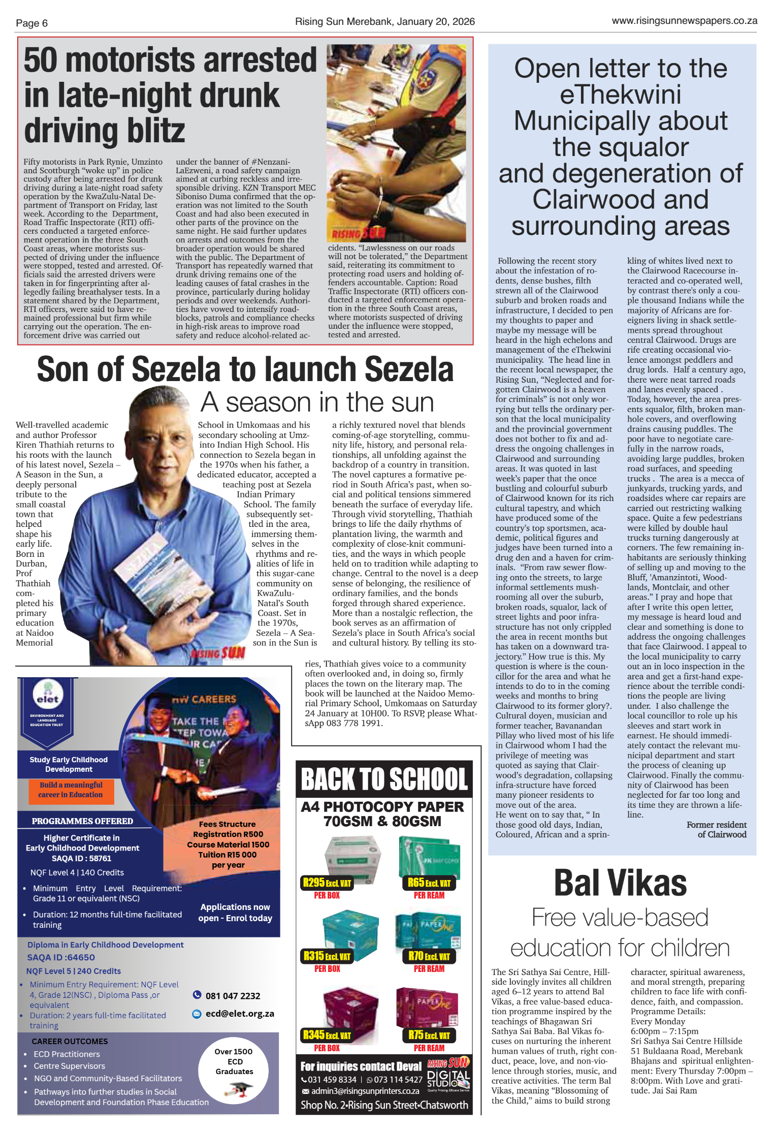Rising Sun Merebank E-Paper, January 20, 2026 page 6