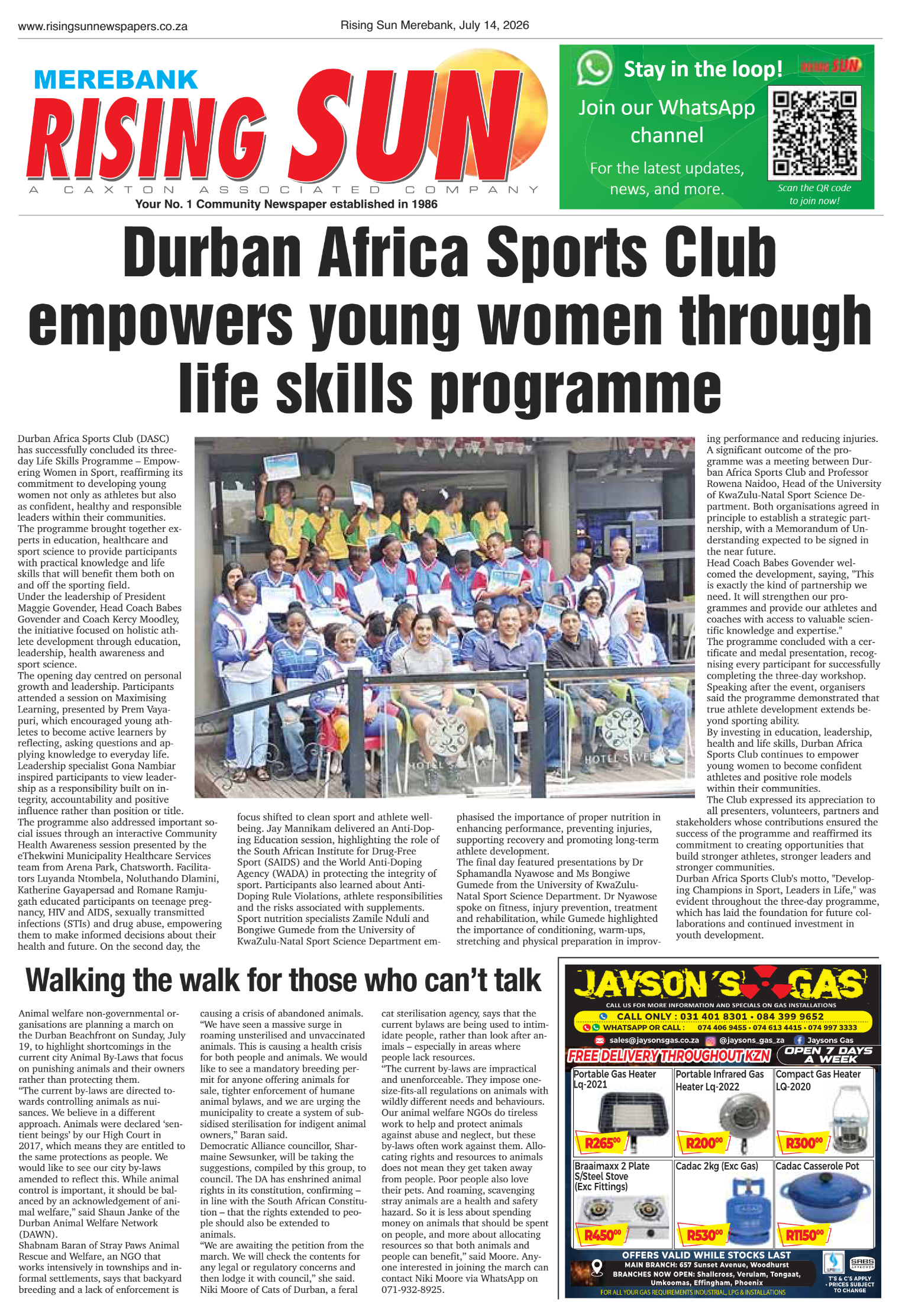 Rising Sun Merebank E-Paper, July 14, 2026 page 12