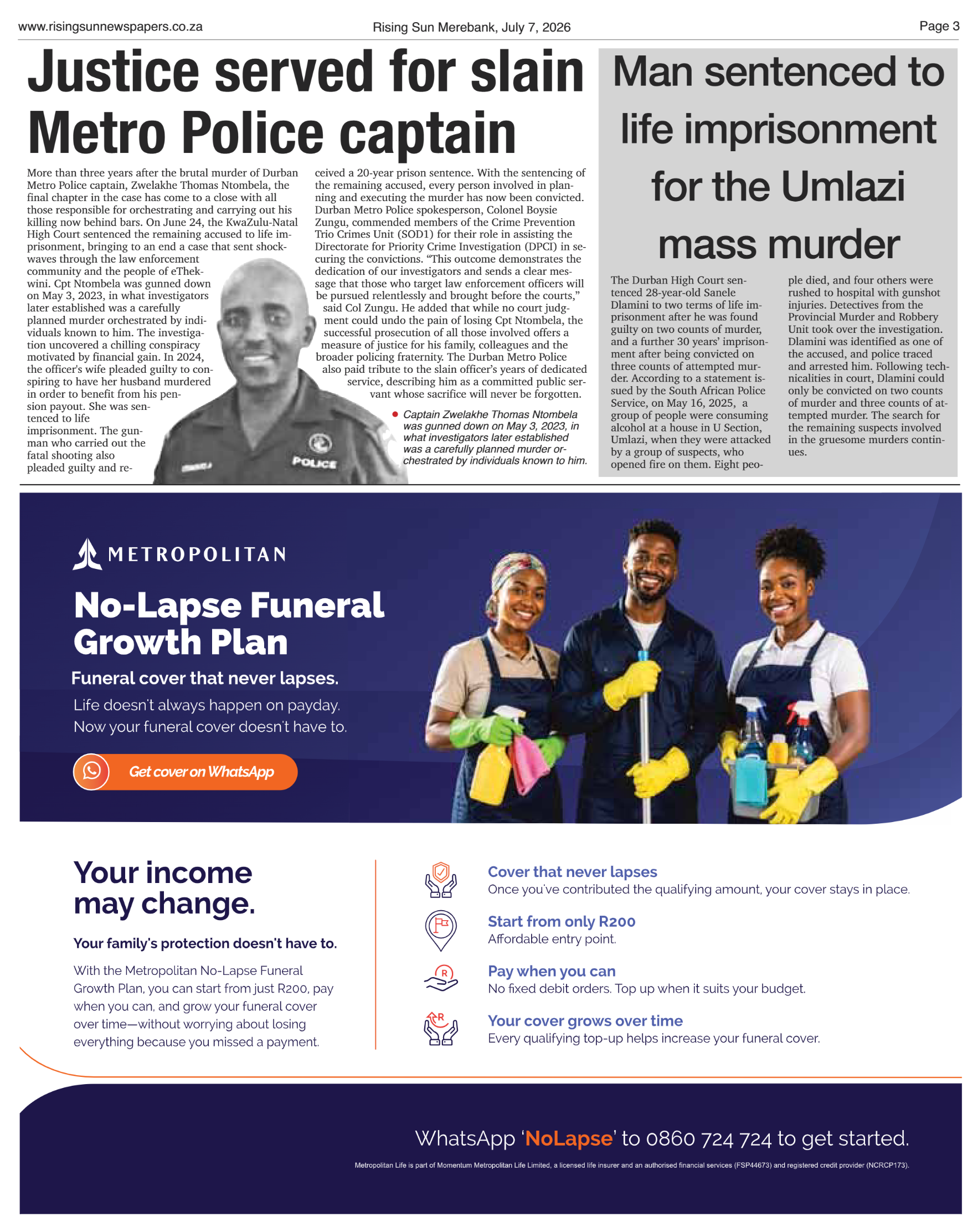 Rising Sun Merebank E-Paper, July 7, 2026 page 3