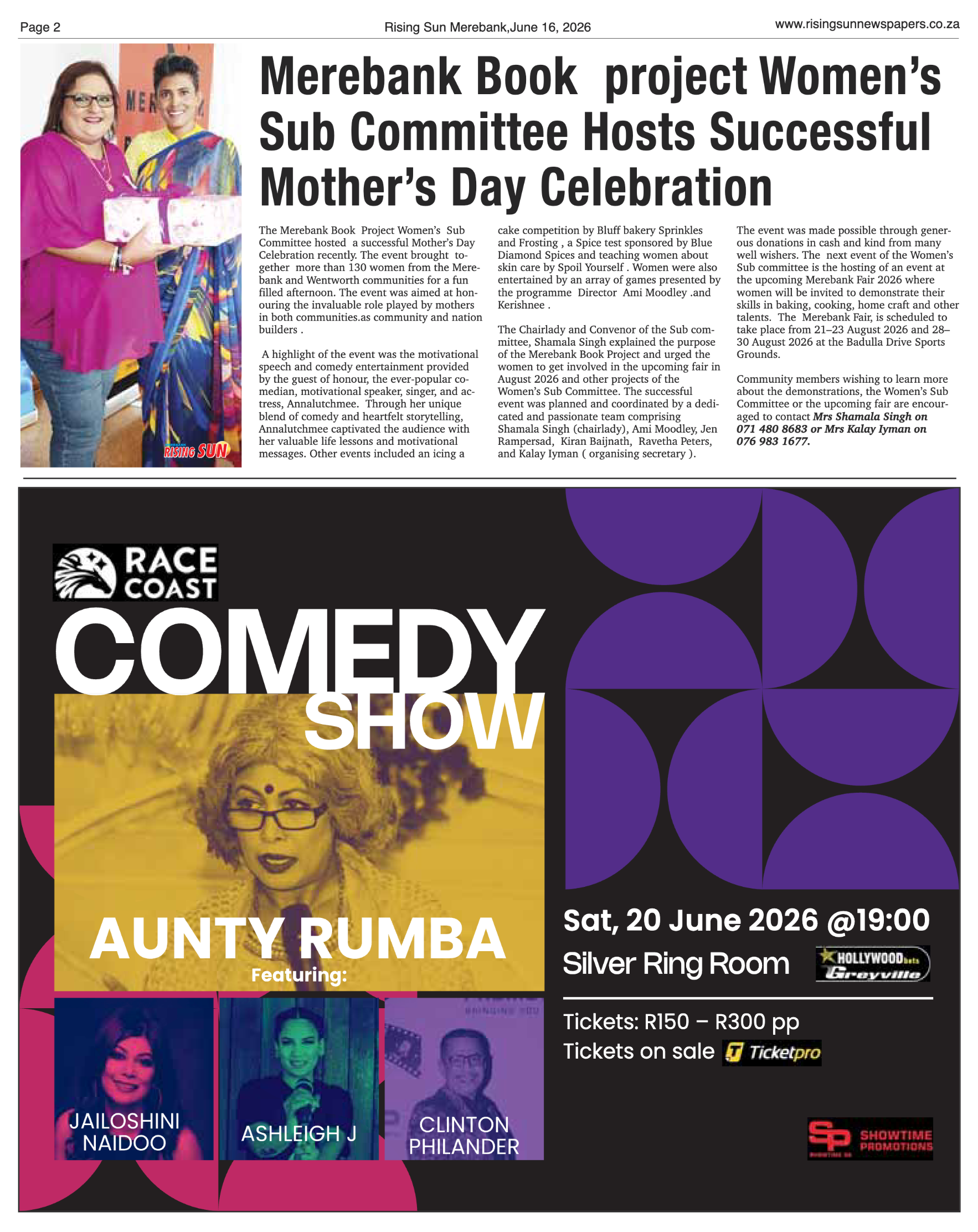 Rising Sun Merebank E-Paper, June 16, 2026 page 2