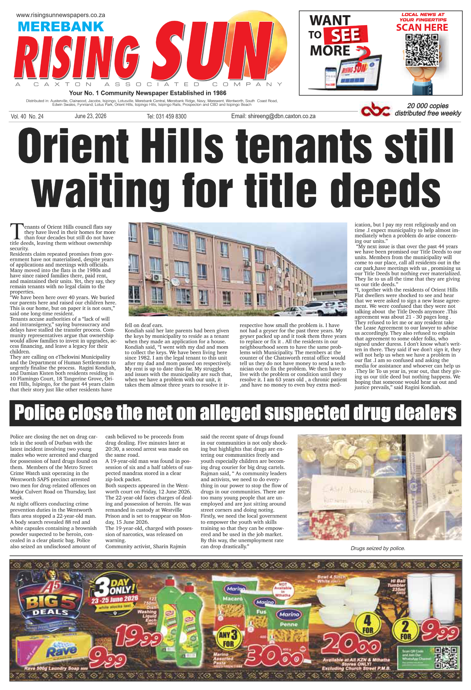 Rising Sun Merebank E-Paper, June 23, 2026 page 1