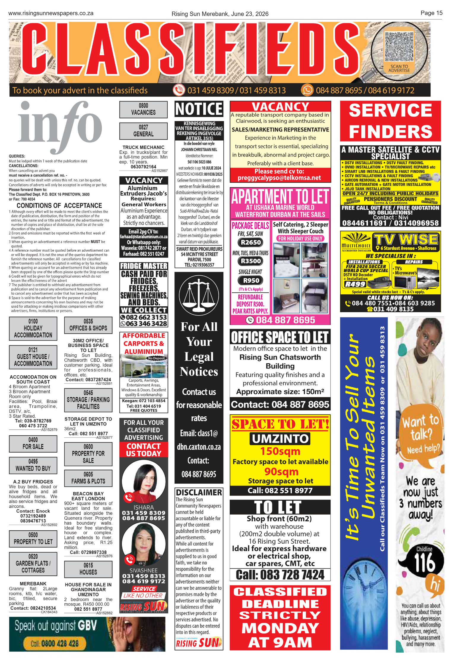 Rising Sun Merebank E-Paper, June 23, 2026 page 15