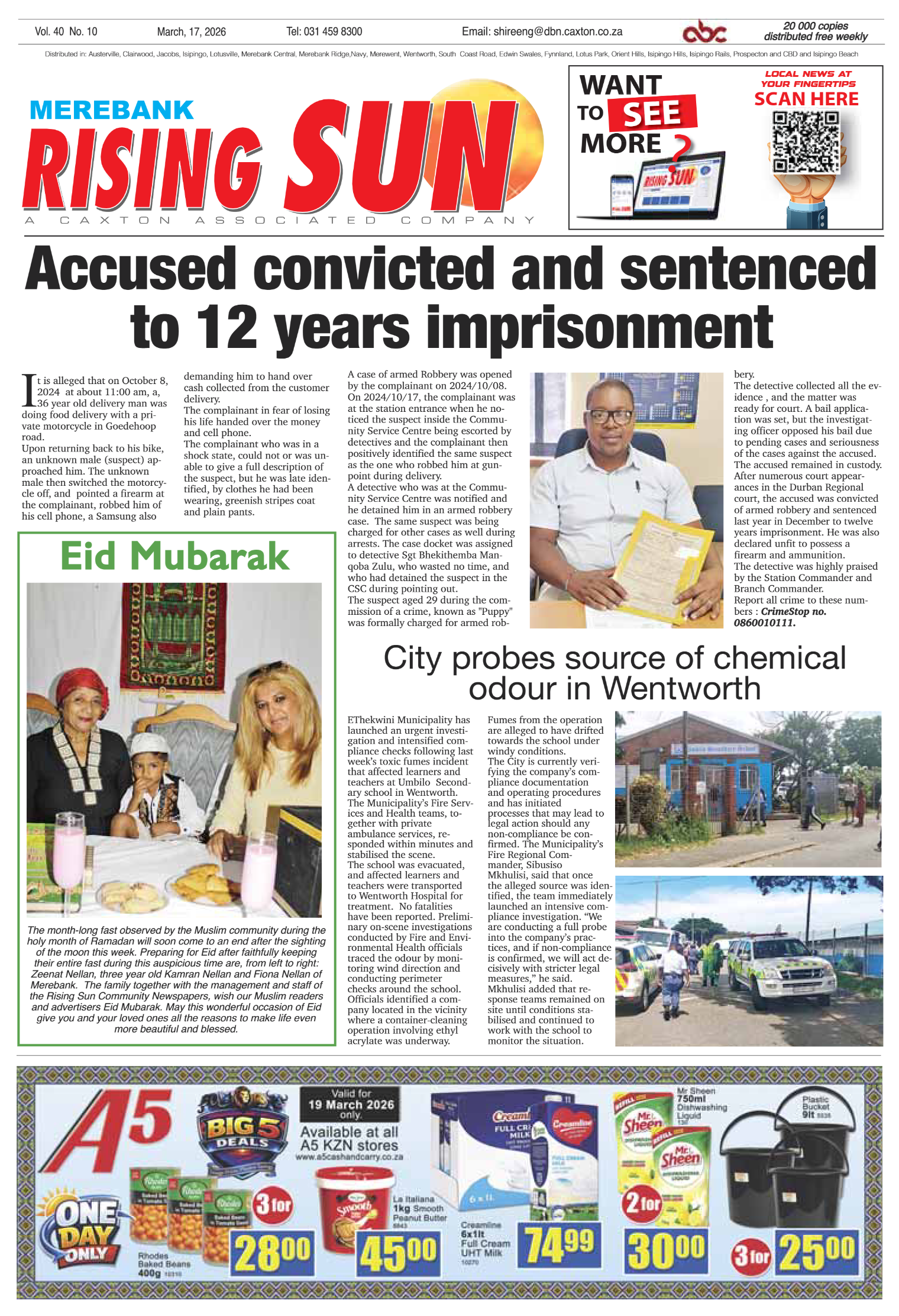 Rising Sun Merebank E-Paper, March 17, 2026 page 1