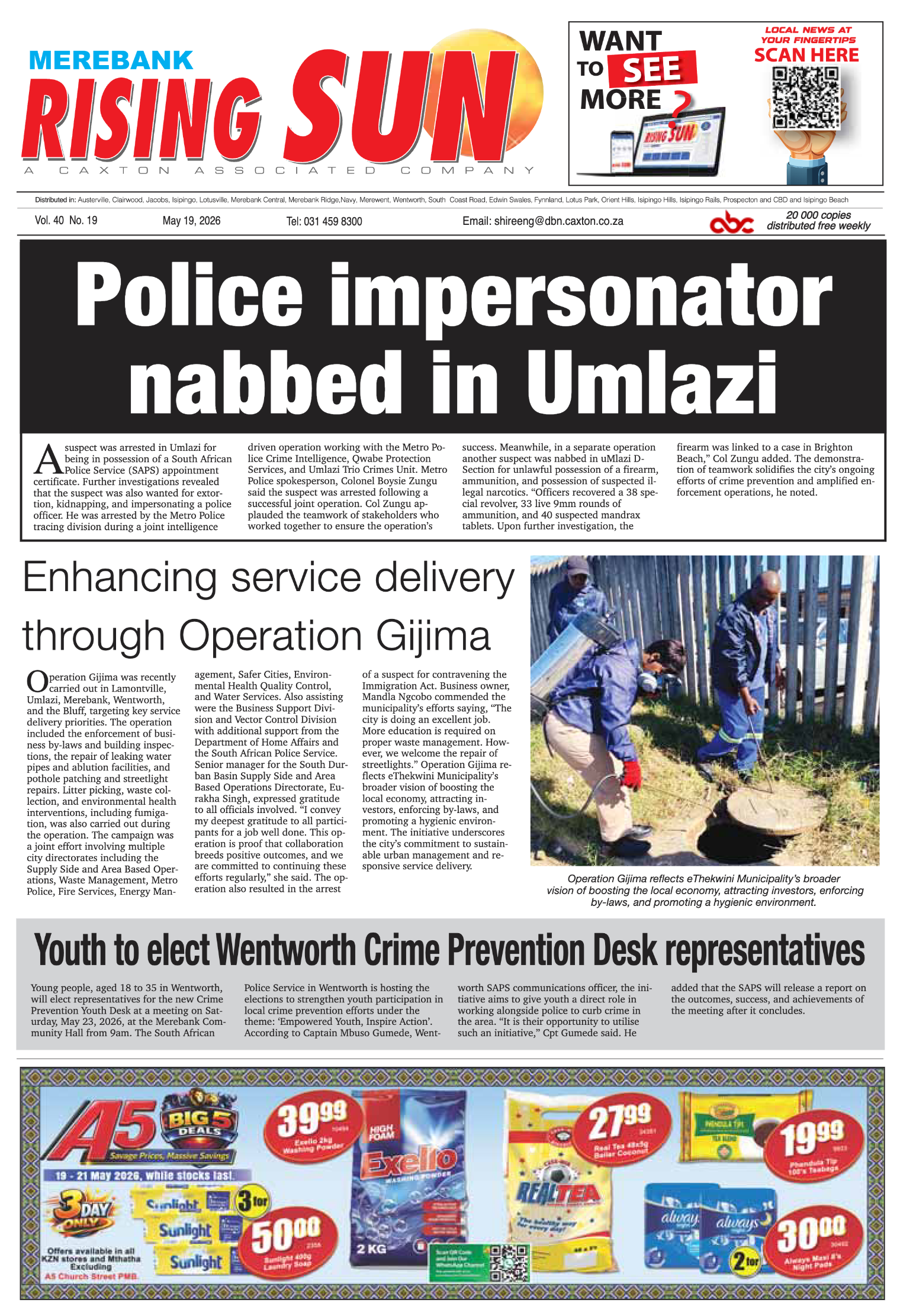 Rising Sun Merebank E-Paper, May 19, 2026 page 1