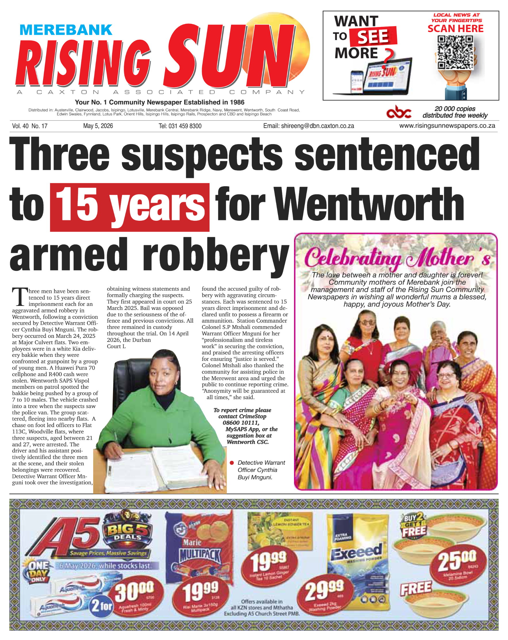 Rising Sun Merebank E-Paper, May 5, 2026 page 1