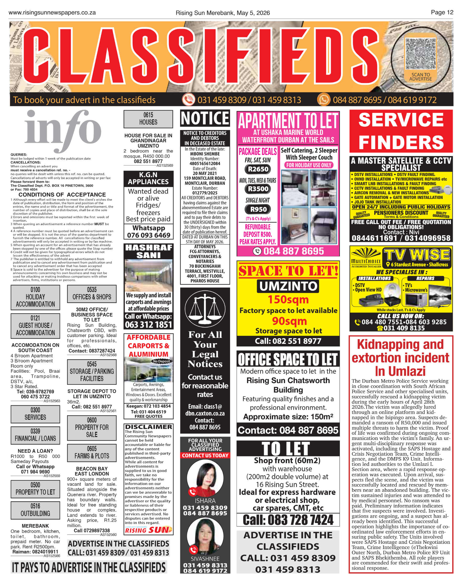 Rising Sun Merebank E-Paper, May 5, 2026 page 12