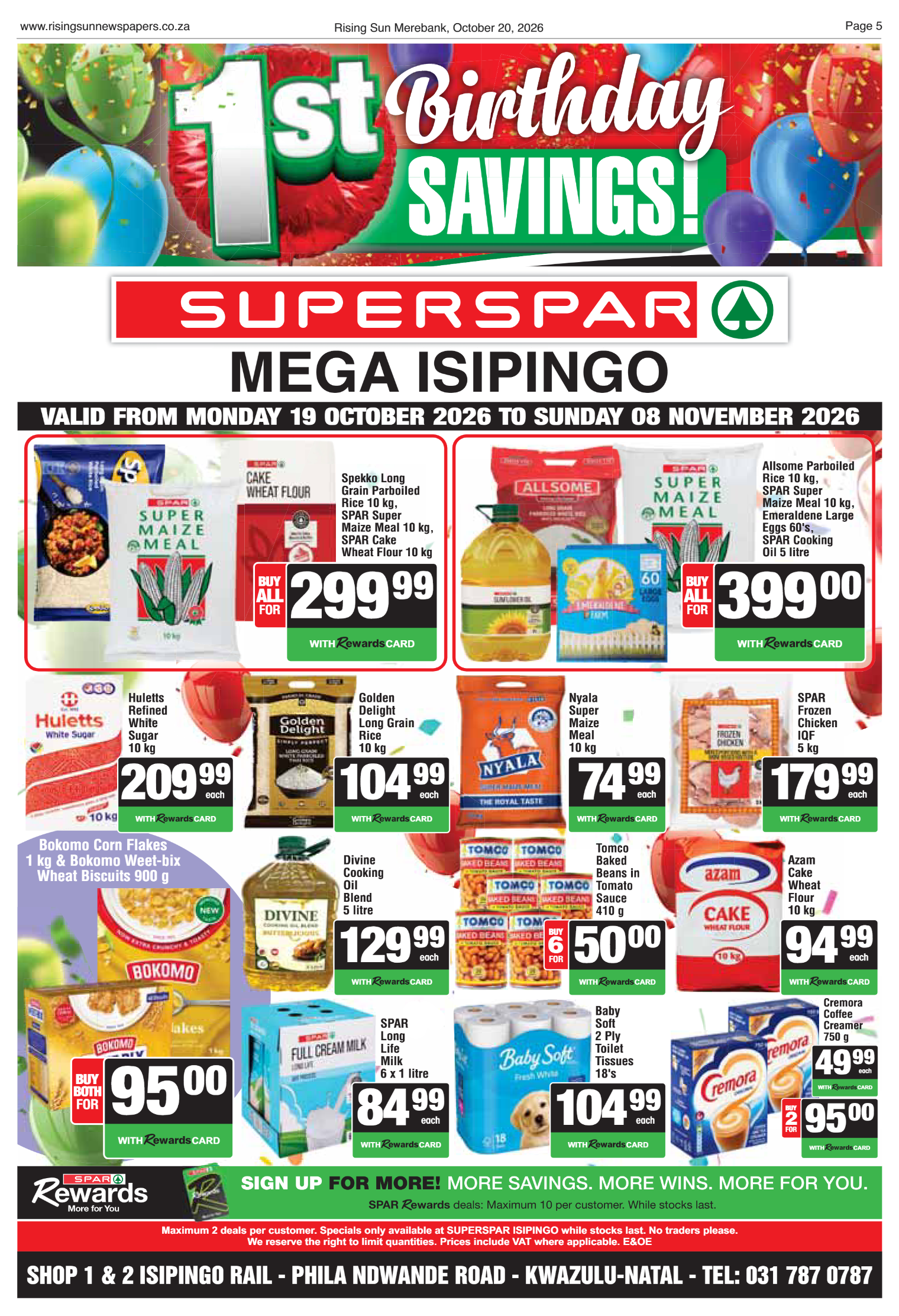 Rising Sun Merebank E-Paper, October 20, 2026 | Rising Sun Newspapers
