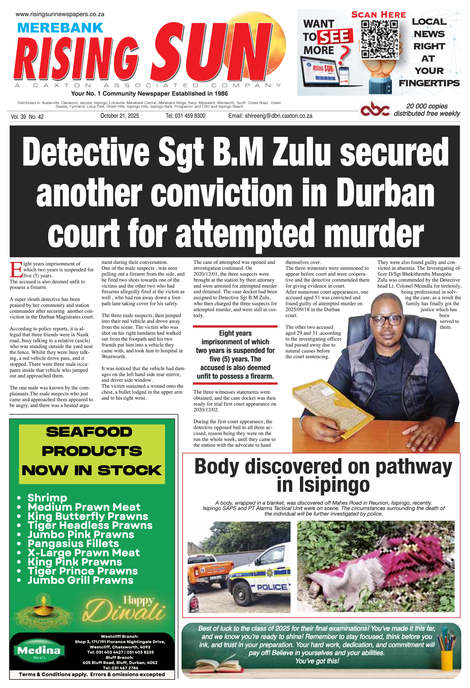 Rising Sun Merebank E-Paper, October 21, 2025 page 1