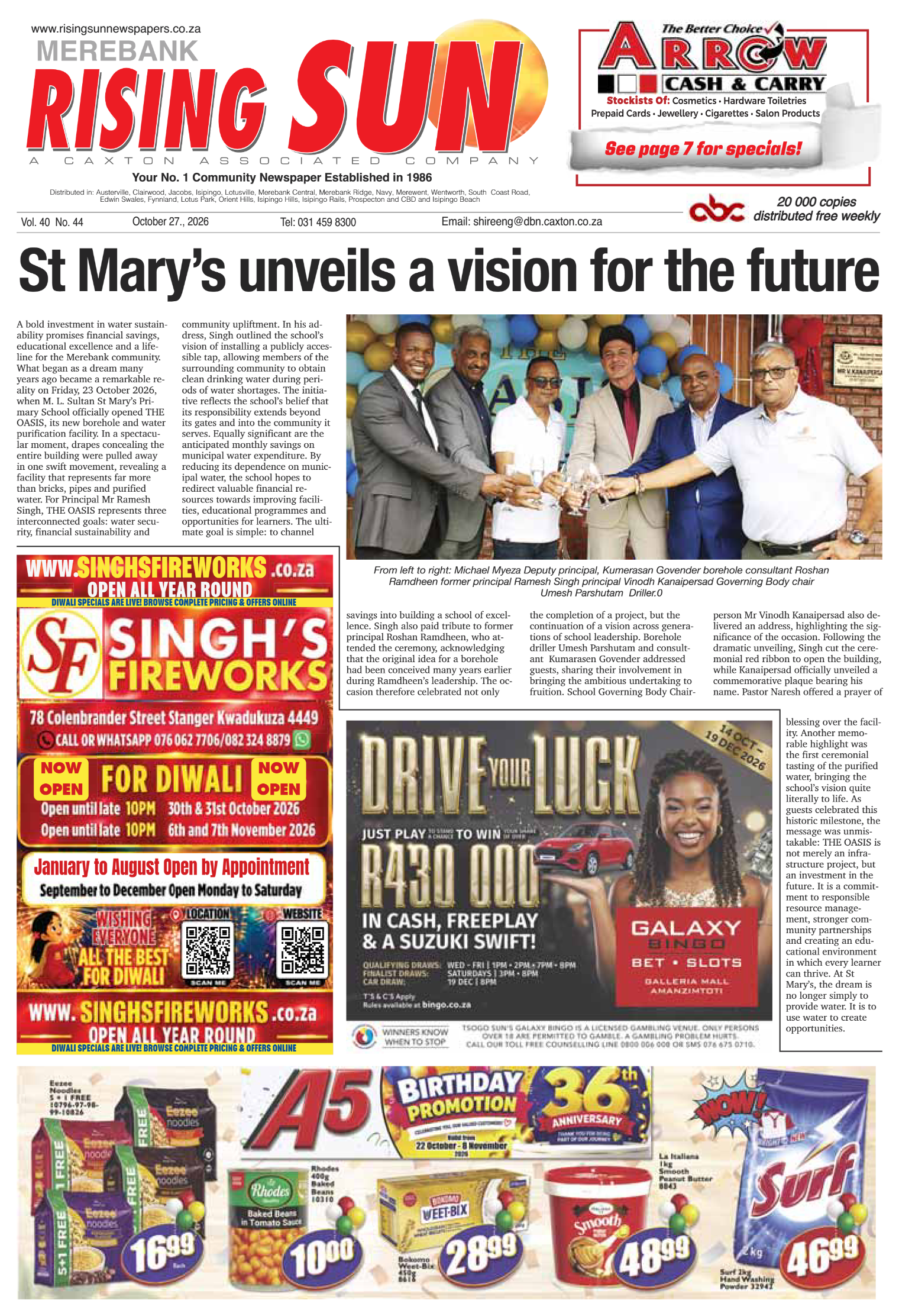 Rising Sun Merebank E-Paper, October 27, 2026 | Rising Sun Newspapers