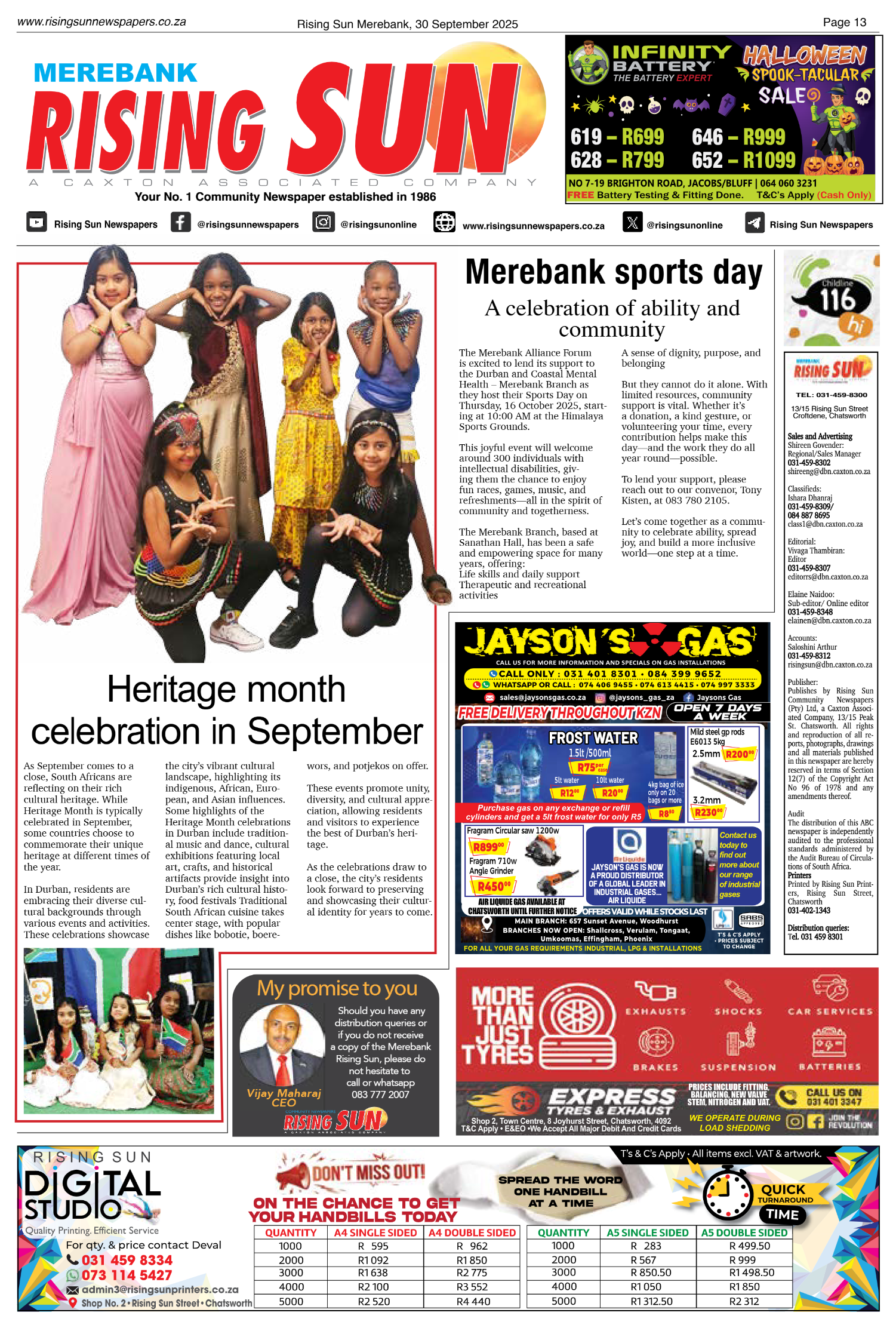 Rising Sun Merebank E-Paper, September 30, 2025 page 13