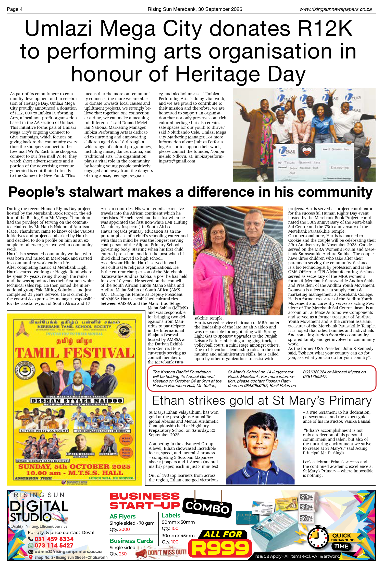 Rising Sun Merebank E-Paper, September 30, 2025 page 4