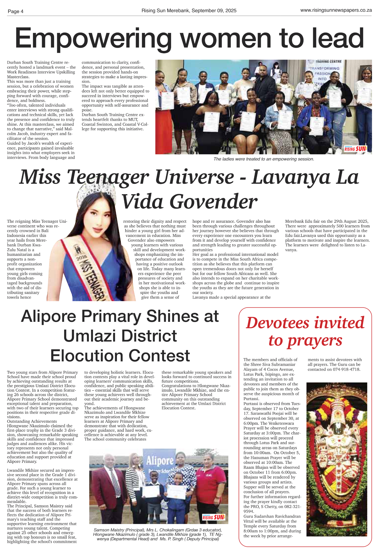 Rising Sun Merebank E-Paper, September 9, 2025 page 4
